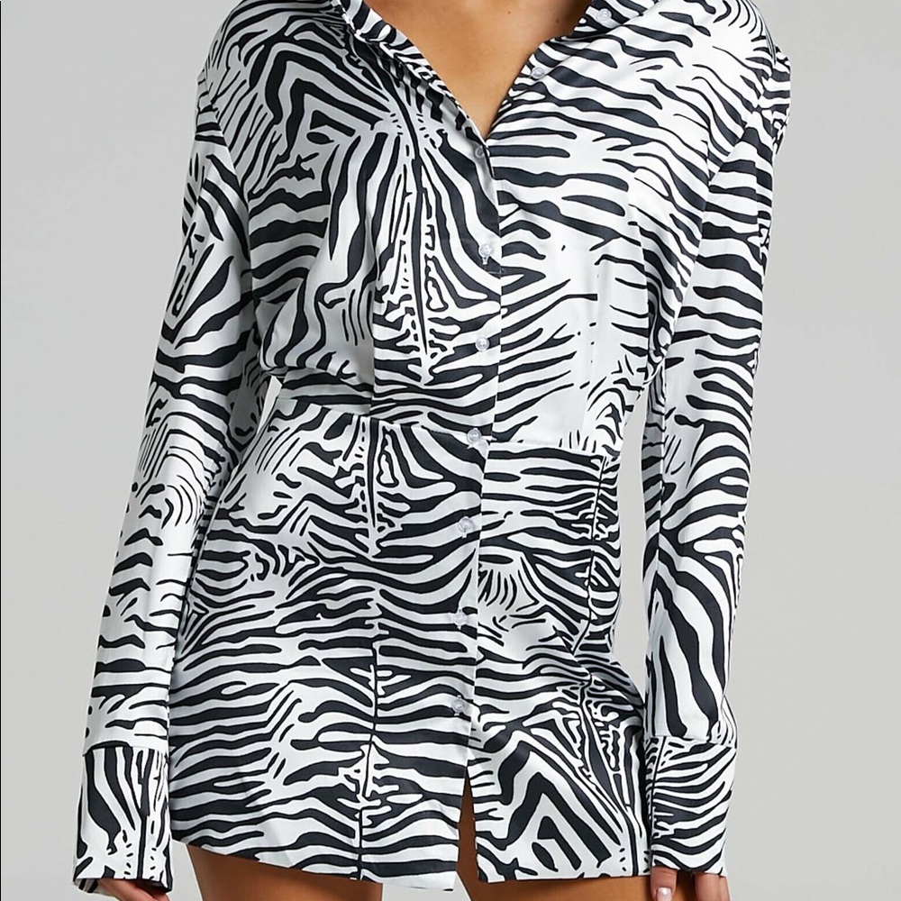 Lioness Zebra Print Mini Dress